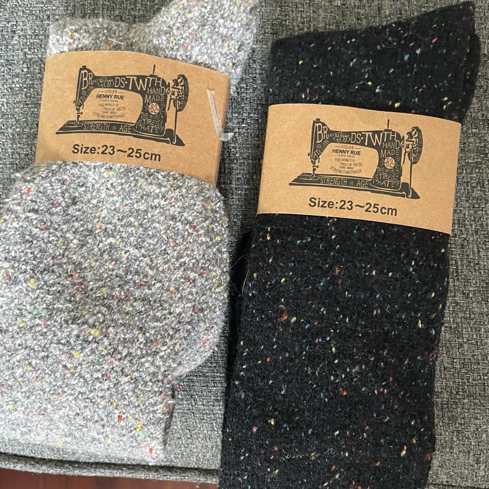 Henny Rue OS Knew High Fashion Sock Lot of 2